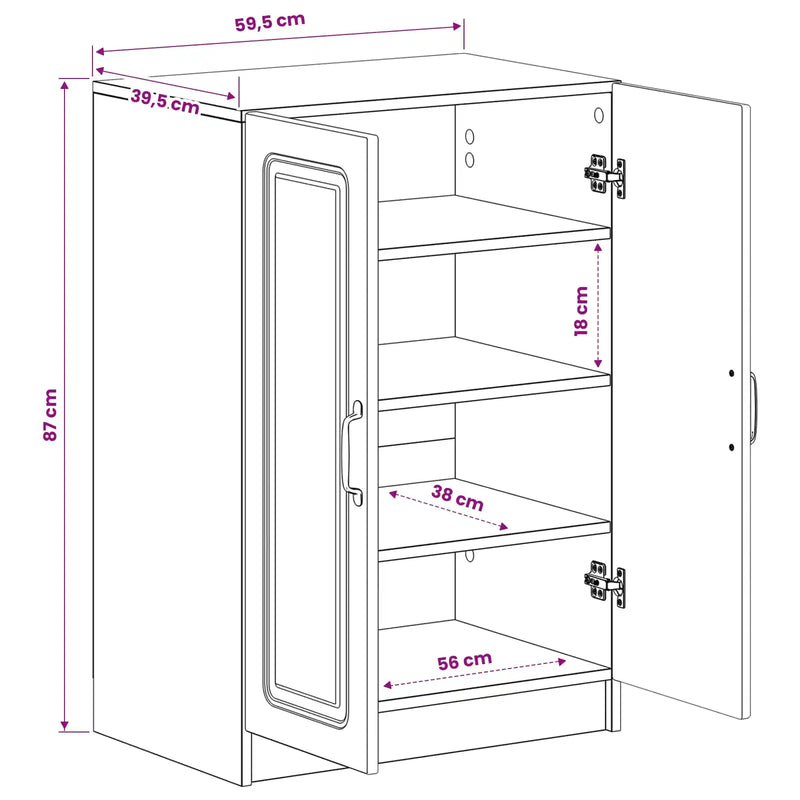 Shoe Cabinet UTRECHT 59.5 x 39.5 x 87 cm Engineered Wood White