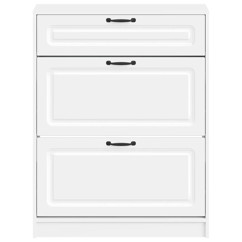 Shoe Cabinet UTRECHT 78 x 24 x 100 cm Engineered Wood White
