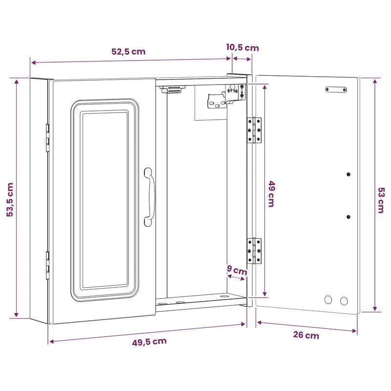 Dartboard Cabinet UTRECHT White 52.5 x 10.5 x 53.5 cm