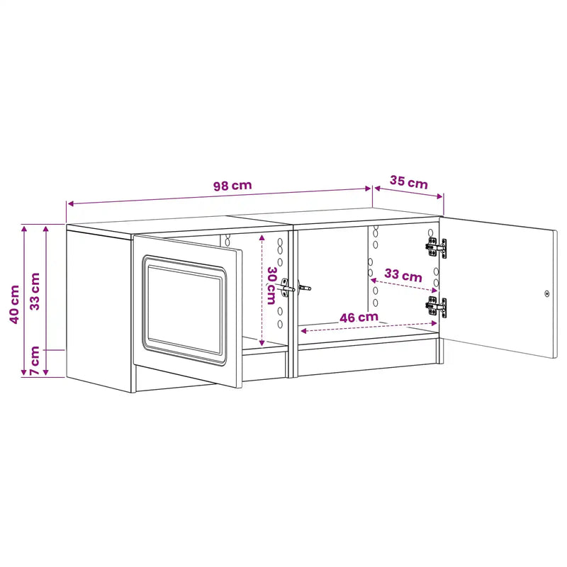 TV Cabinet White Engineered Wood