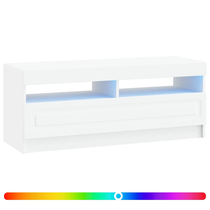 LED TV Cabinet White Engineered Wood