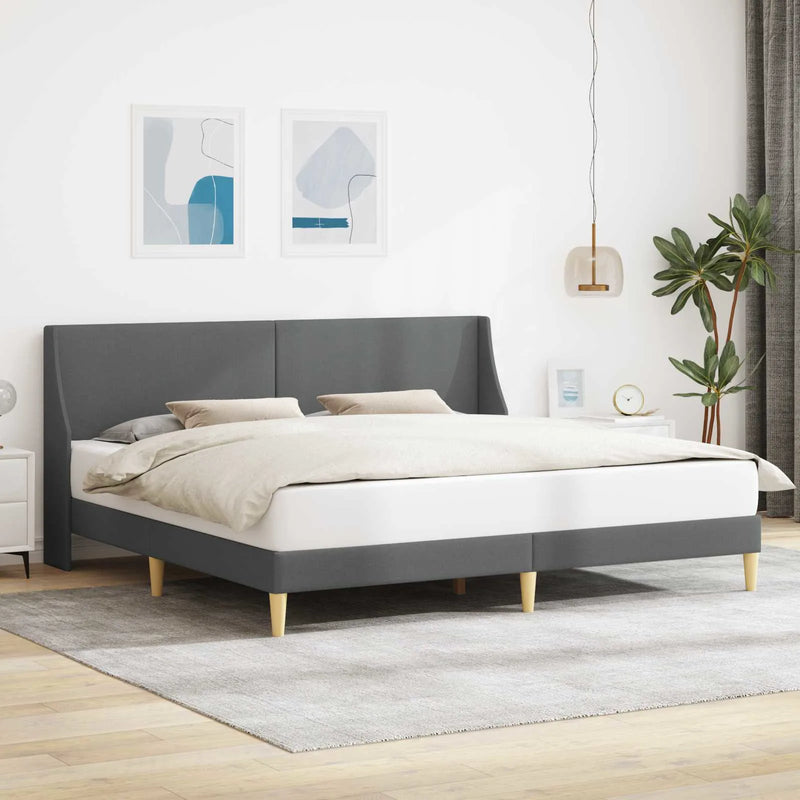 Bed Frame with Headboard Dark Grey connect plate