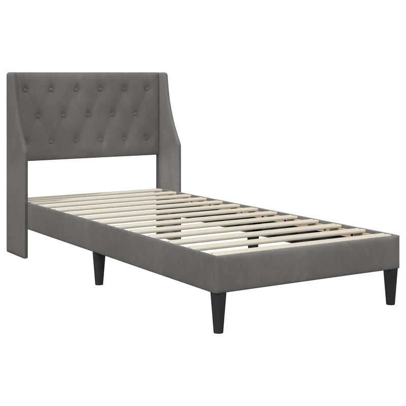 Bed Frame with Headboard Dark Grey connect plate