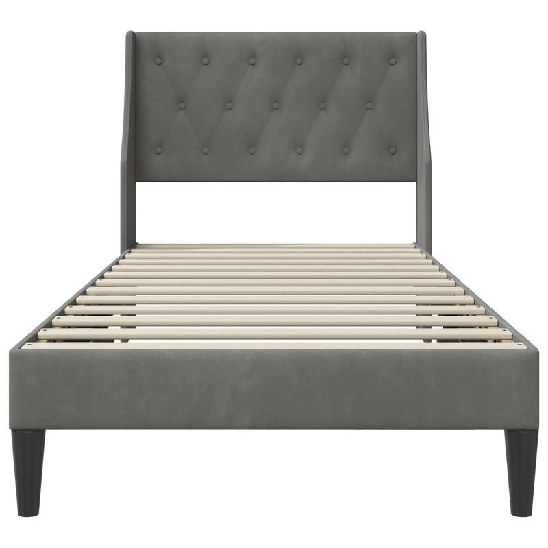 Bed Frame with Headboard Dark Grey connect plate