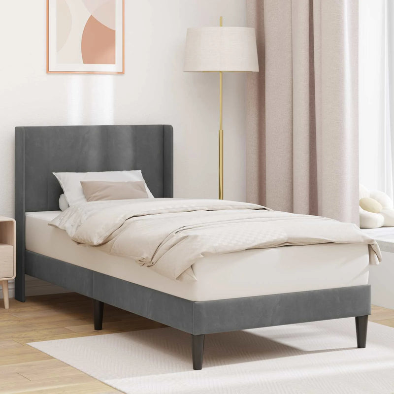 Bed Frame with Headboard Dark Grey connect plate