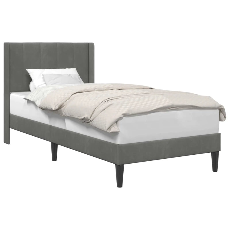 Bed Frame with Headboard Dark Grey connect plate