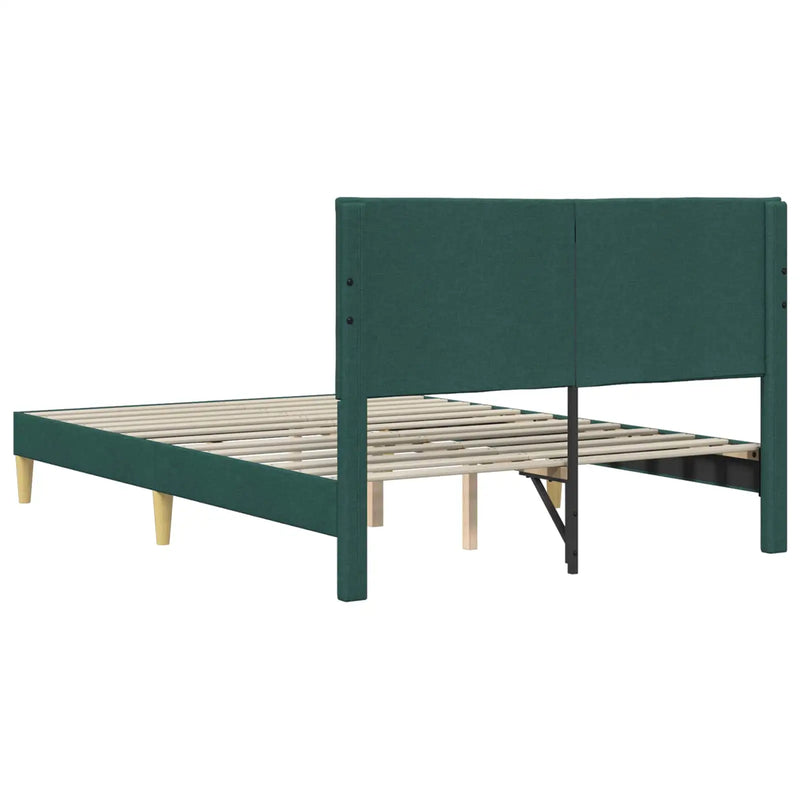 Bed Frame with Headboard Dark Grey 153 x 203 cm Fabric