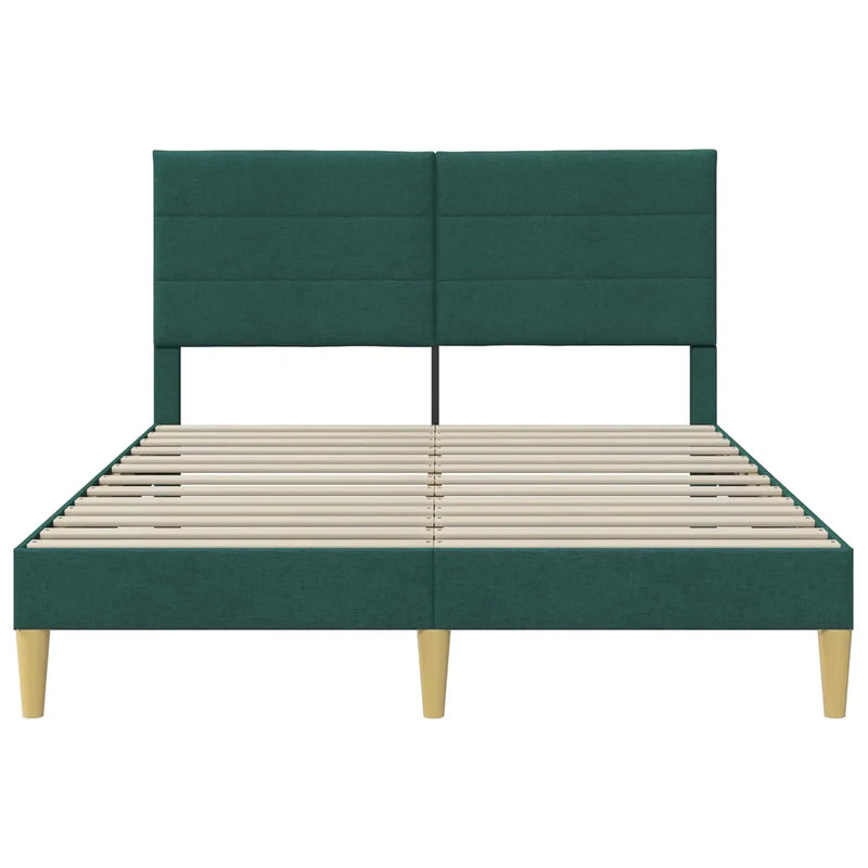Bed Frame with Headboard Dark Grey 153 x 203 cm Fabric