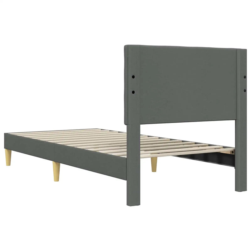 Bed Frame with Headboard Dark Grey 90 x 190 cm Fabric