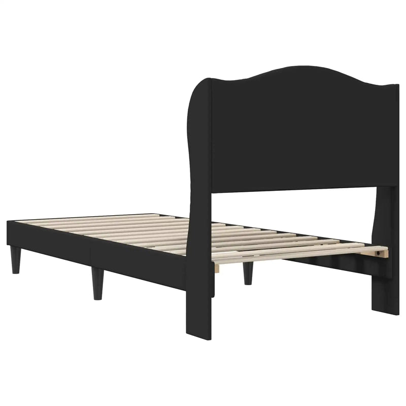 Bed Frame with Headboard Black 107 x 203 cm Faux Leather