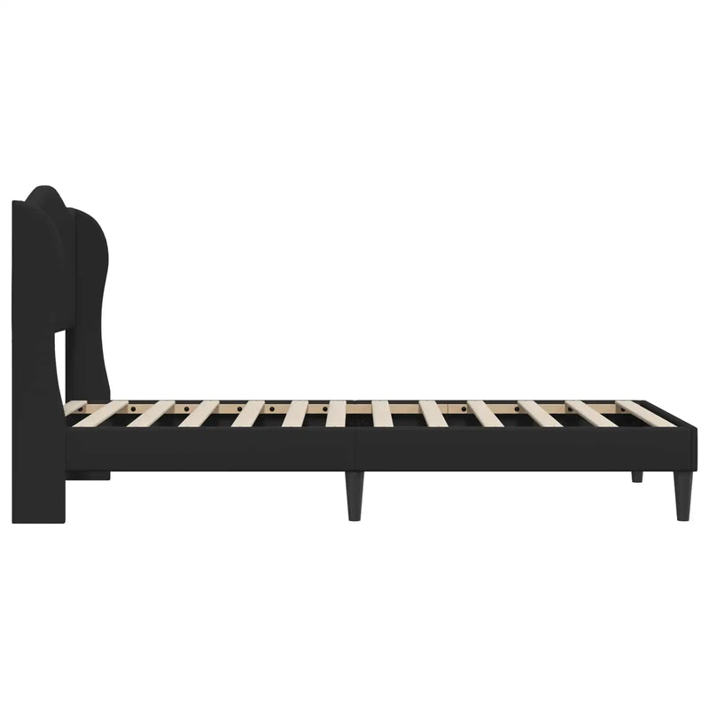 Bed Frame with Headboard Black 107 x 203 cm Faux Leather