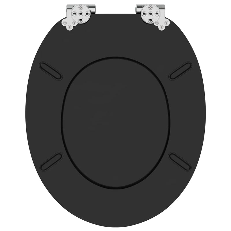 Soft-Close Toilet Seat 2 pcs Black 44 x 38 cm MDF board