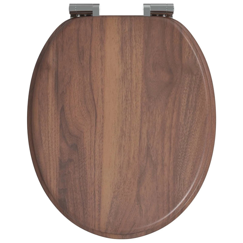 Soft-Close Toilet Seat 2 pcs Brown 44 x 38 cm MDF board