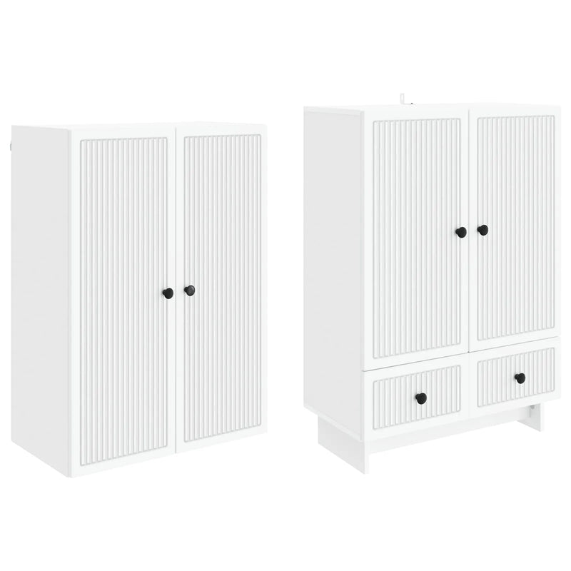 Cabinet Set 2 pcs White 66 x 34.5 x 95 cm Engineered Wood