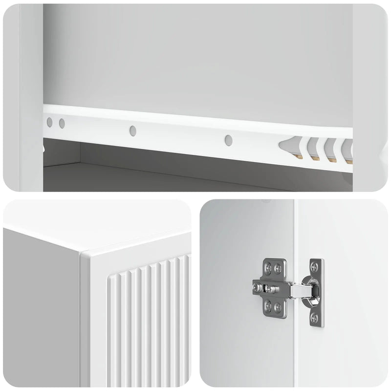 Cabinet Set 2 pcs White 33 x 34.5 x 90 cm Engineered Wood