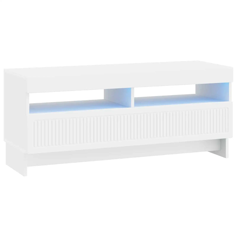 5 Piece LED TV Cabinet White Engineered Wood