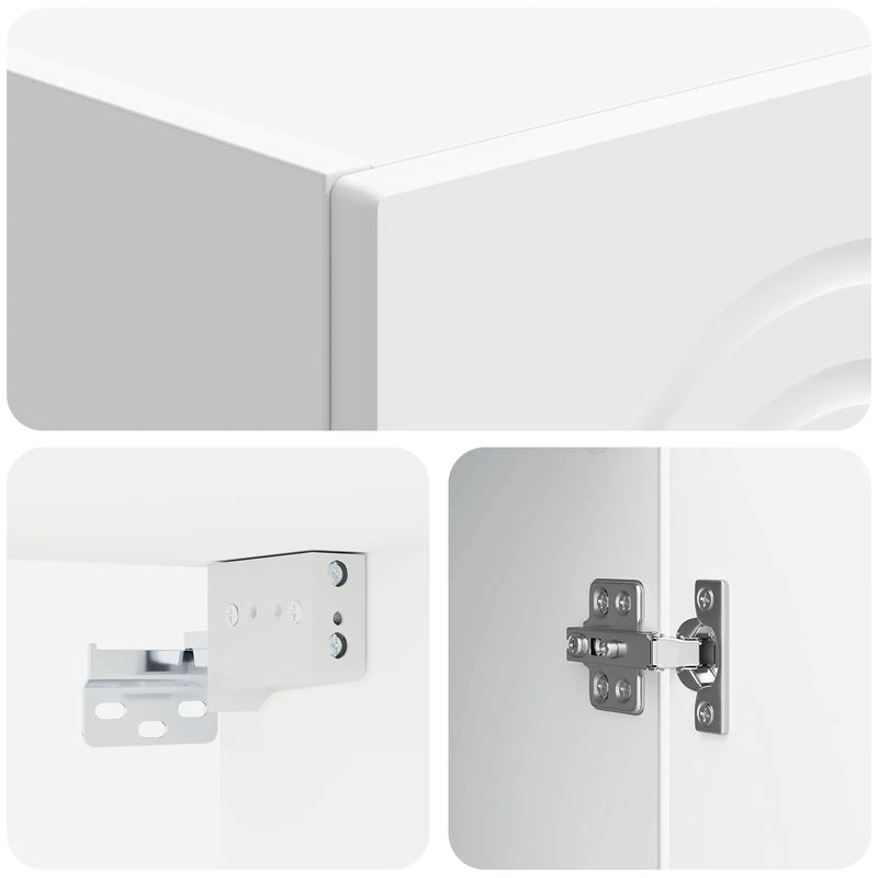Cabinet Set 2 pcs White Engineered Wood