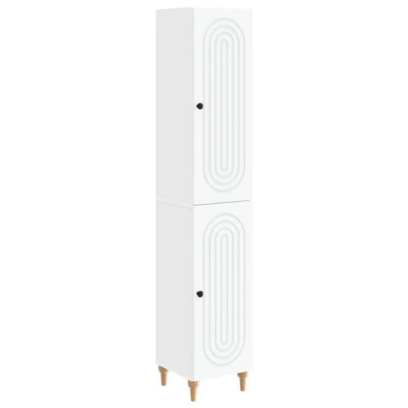 Cabinet Set 2 pcs White Engineered Wood