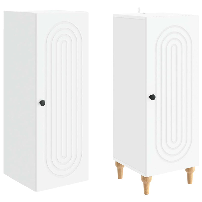 Cabinet Set 2 pcs White Engineered Wood