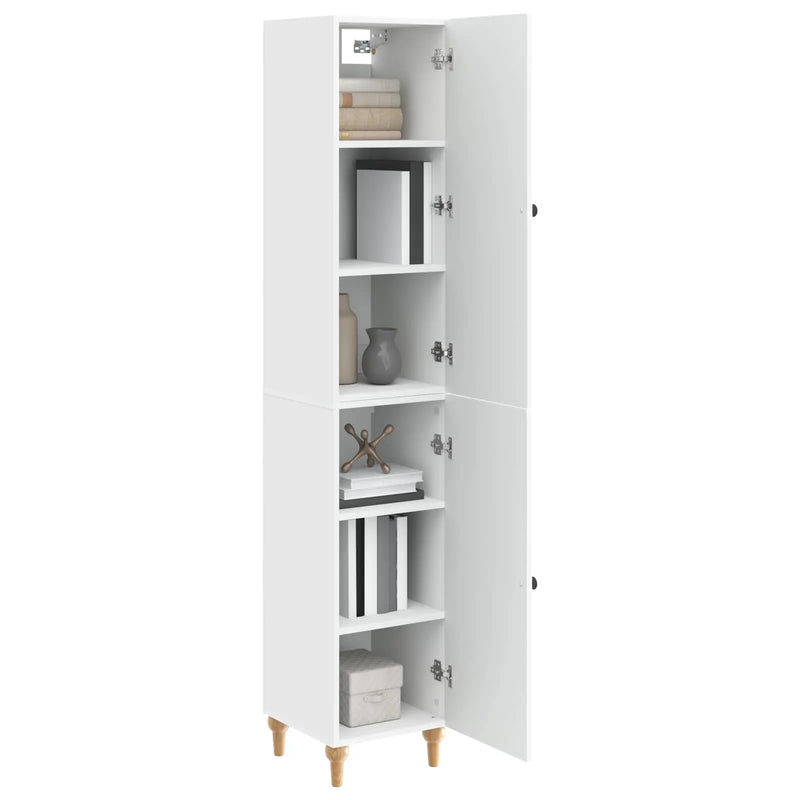 Cabinet Set 2 pcs White Engineered Wood