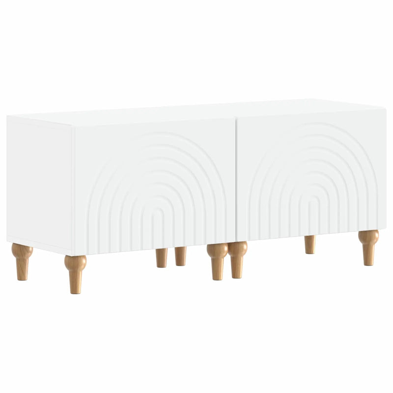 3 Piece LED TV Cabinet White Engineered Wood