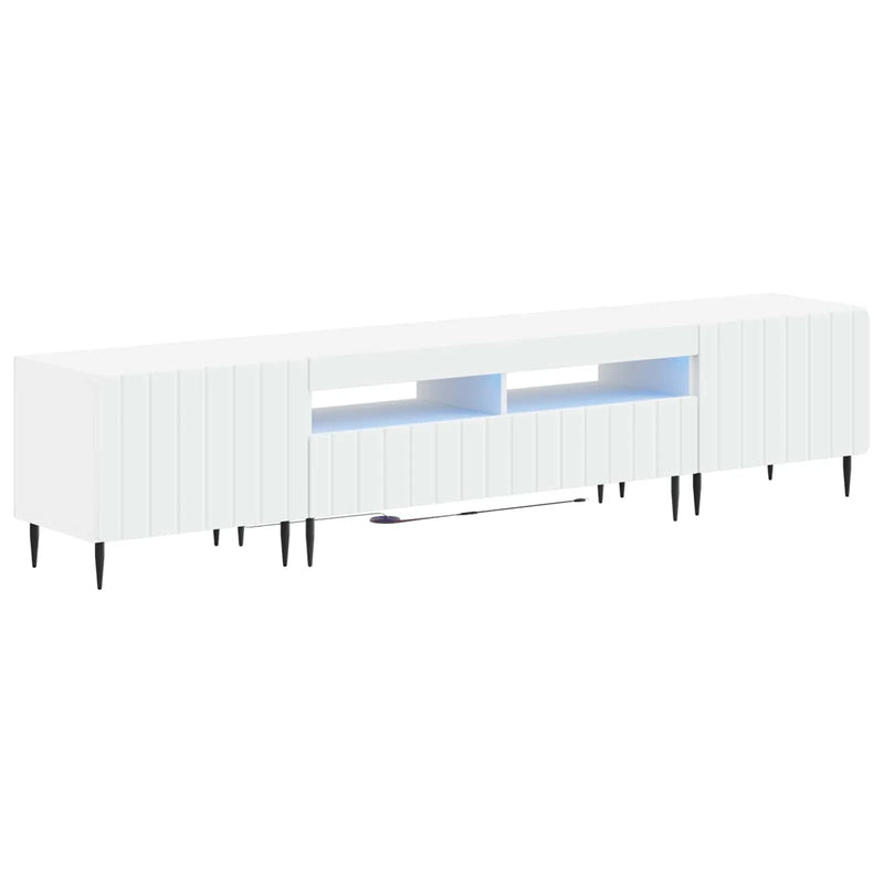5 Piece LED TV Cabinet ZWOLLE White Engineered Wood