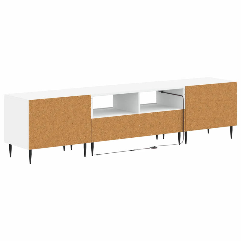 5 Piece LED TV Cabinet White Engineered Wood