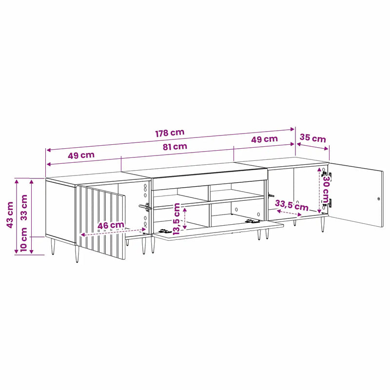 5 Piece LED TV Cabinet White Engineered Wood