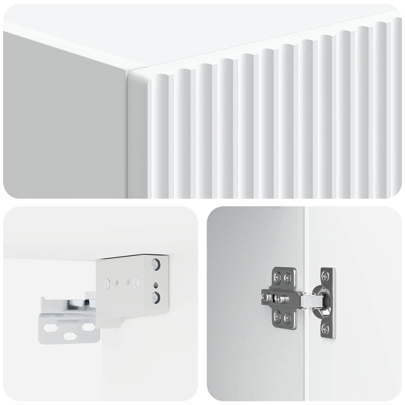 Cabinet Set 2 pcs White 33 x 34.5 x 90 cm Engineered Wood