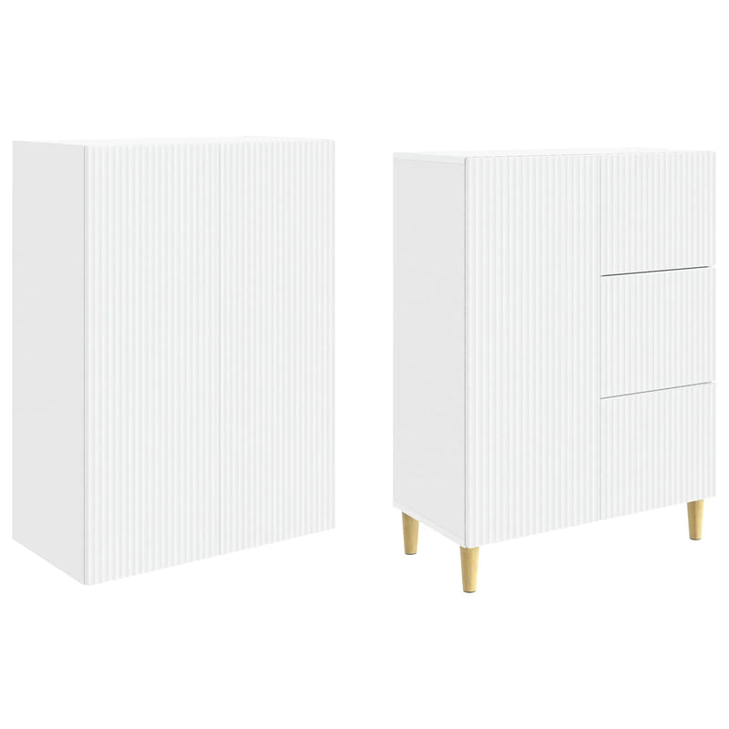 Cabinet Set 2 pcs White 66 x 34.5 x 90 cm Engineered Wood