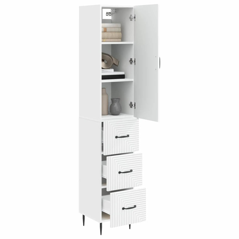 Cabinet Set 2 pcs White 33 x 34.5 x 90 cm Engineered Wood