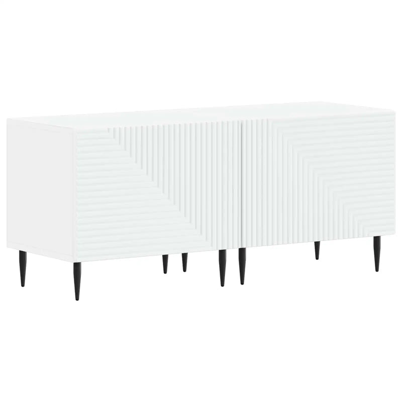 3 Piece LED TV Cabinet White Engineered Wood