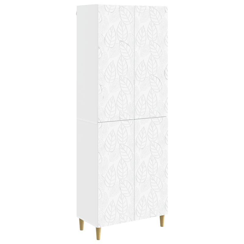 Cabinet Set 2 pcs White Engineered Wood