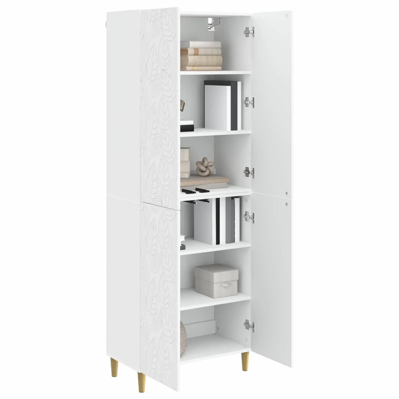Cabinet Set 2 pcs White Engineered Wood