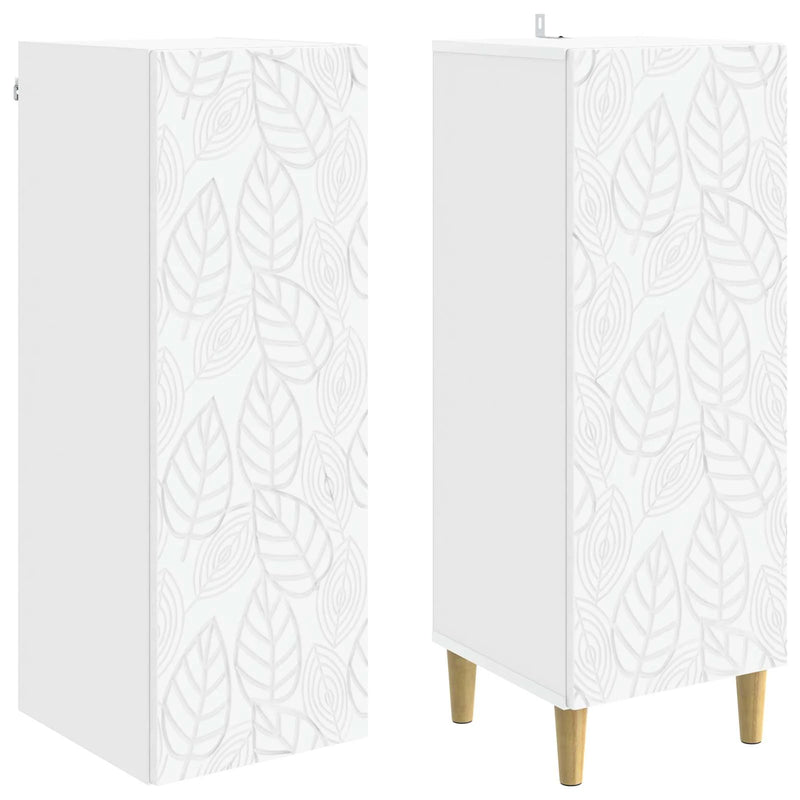 Cabinet Set 2 pcs White Engineered Wood