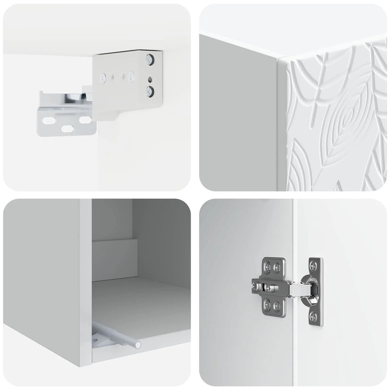 Cabinet Set 2 pcs White 33 x 34.5 x 90 cm Engineered Wood