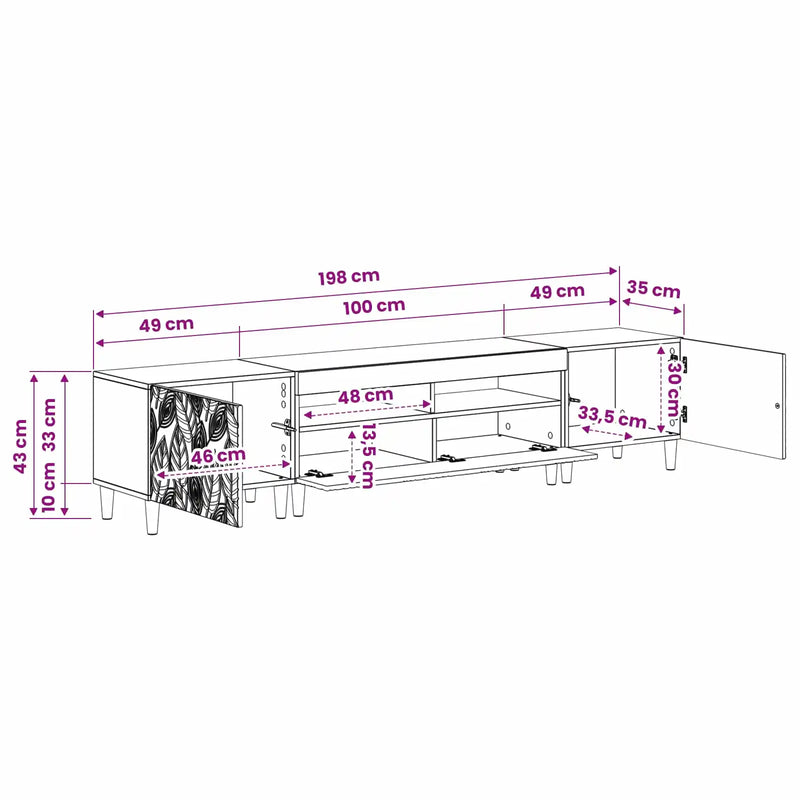 5 Piece LED TV Cabinet White Engineered Wood