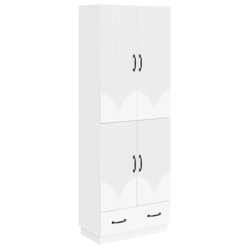 Cabinet Set 2 pcs White Engineered Wood