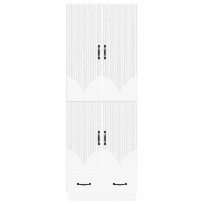 Cabinet Set 2 pcs White Engineered Wood