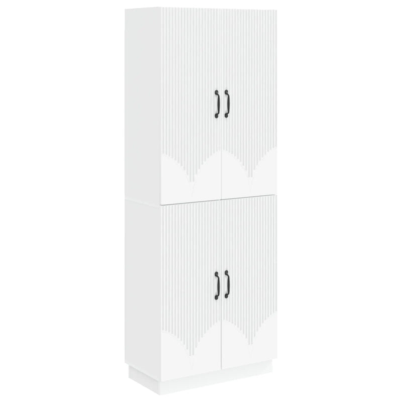 Cabinet Set 2 pcs White Engineered Wood
