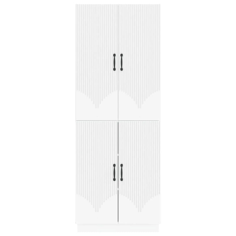 Cabinet Set 2 pcs White Engineered Wood