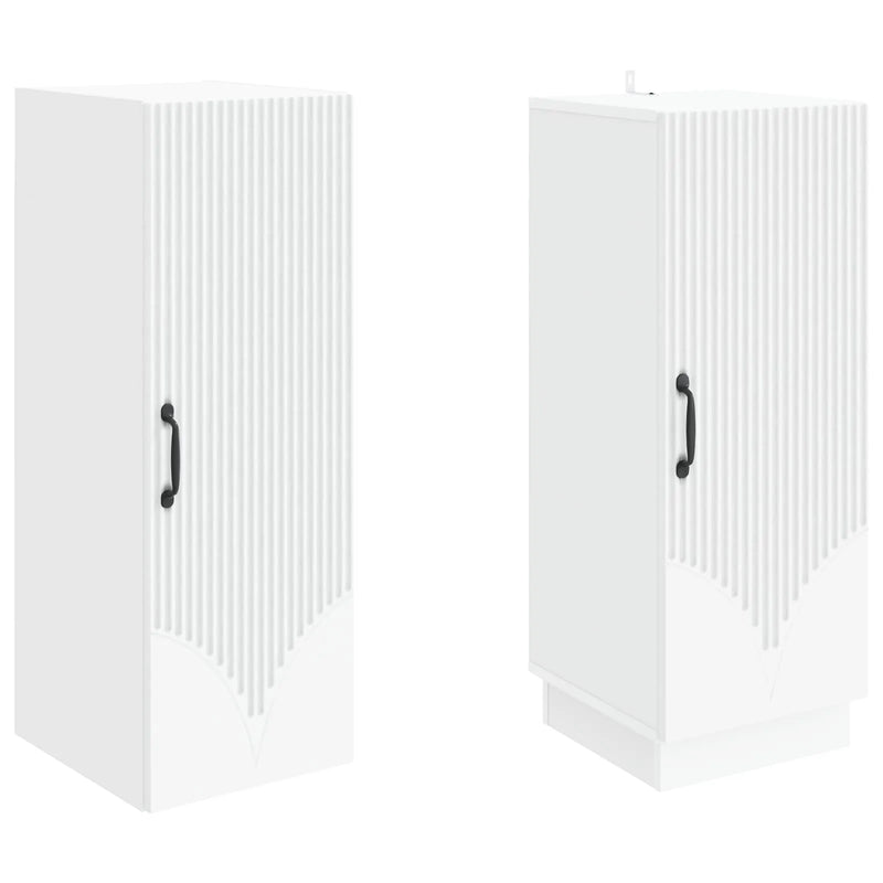 Cabinet Set 2 pcs White Engineered Wood