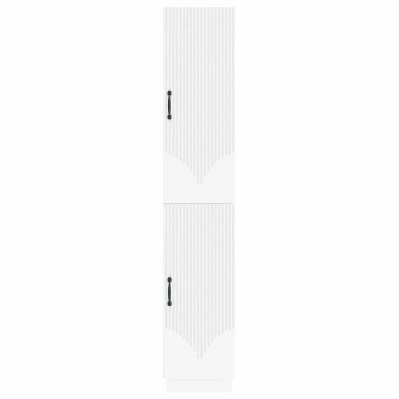 Cabinet Set 2 pcs White Engineered Wood