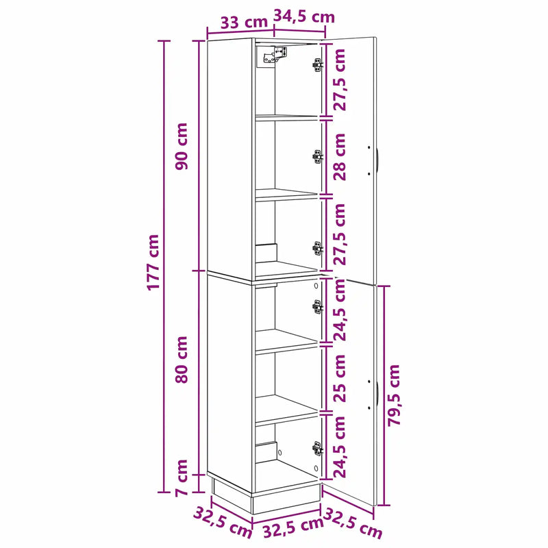 Cabinet Set 2 pcs White Engineered Wood