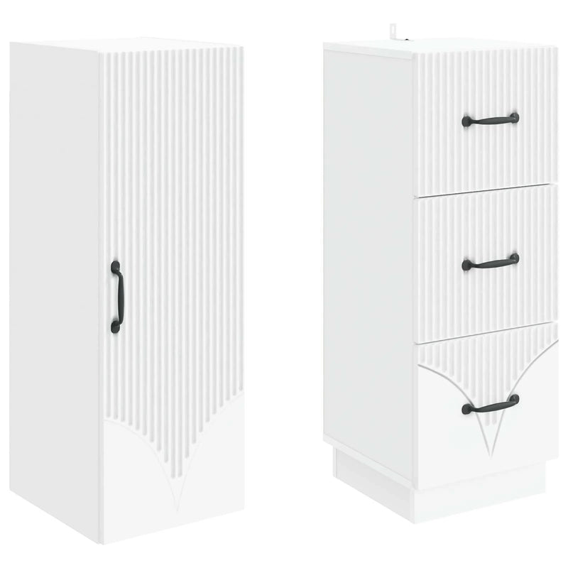Cabinet Set 2 pcs White 33 x 34.5 x 87 cm Engineered Wood