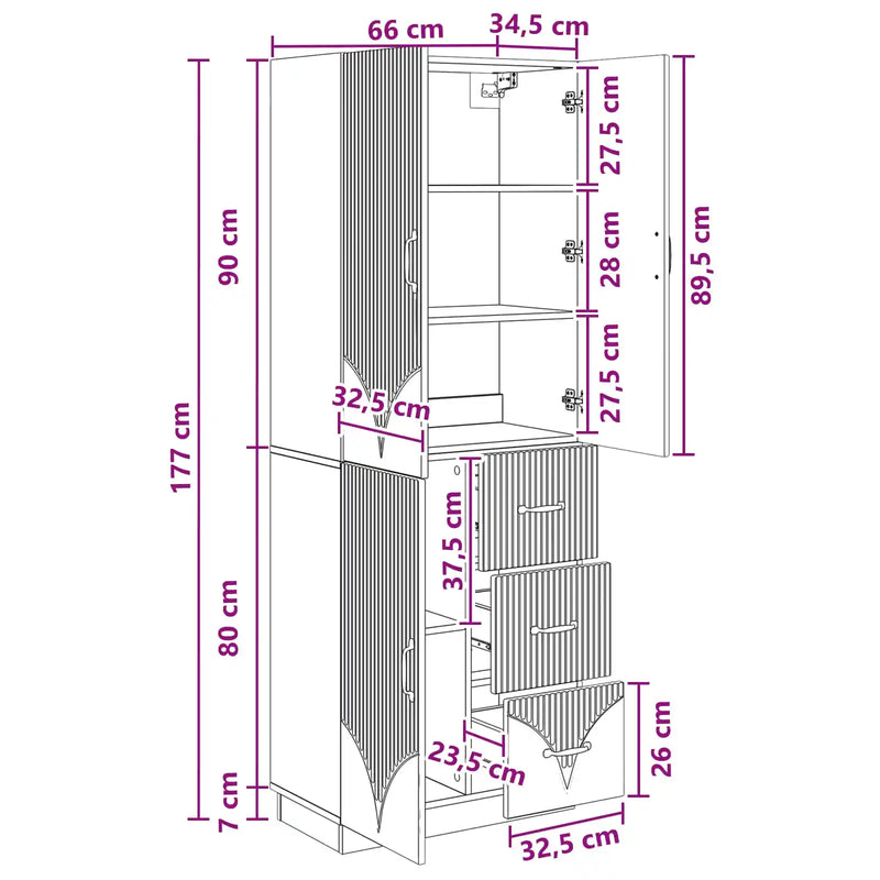 Cabinet Set 2 pcs Engineered Wood