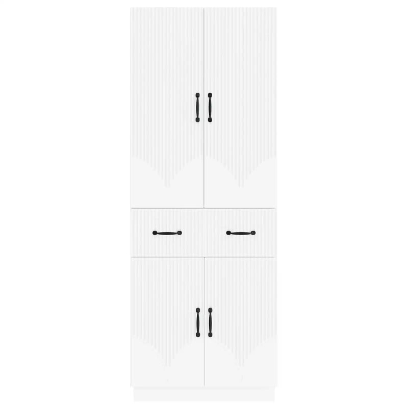 Cabinet Set 2 pcs White Engineered Wood