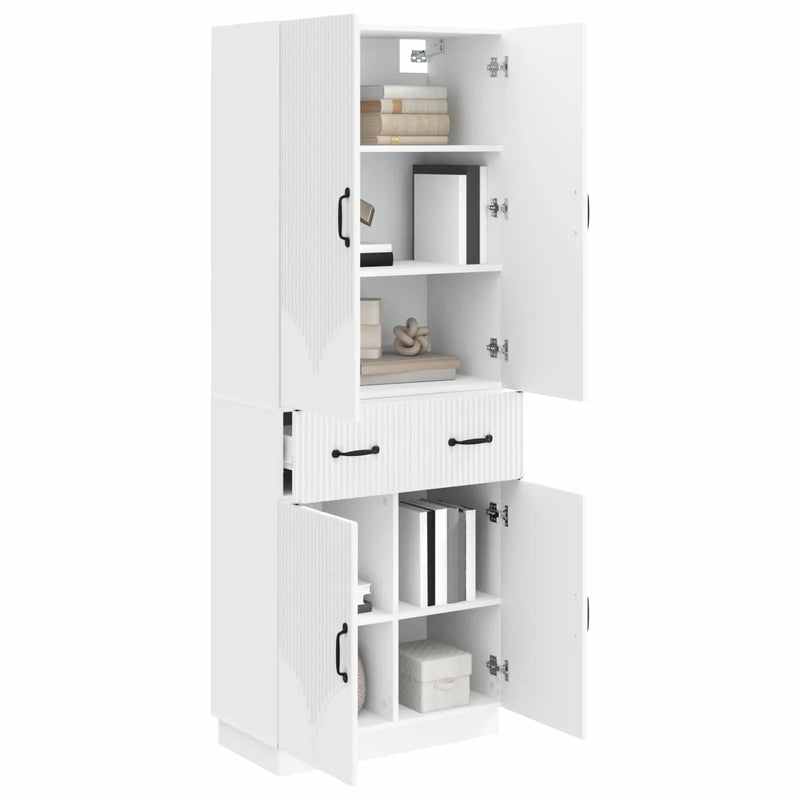 Cabinet Set 2 pcs White Engineered Wood