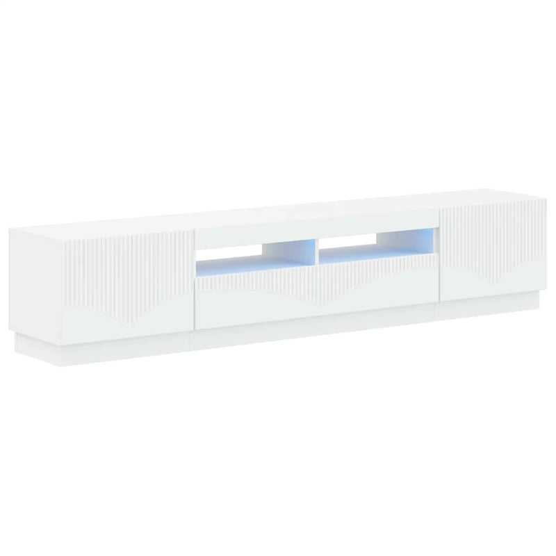 5 Piece LED TV Cabinet White Engineered Wood
