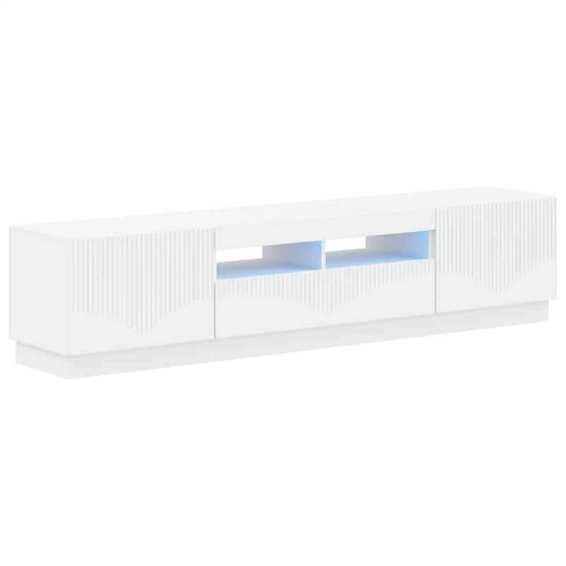 5 Piece LED TV Cabinet White Engineered Wood